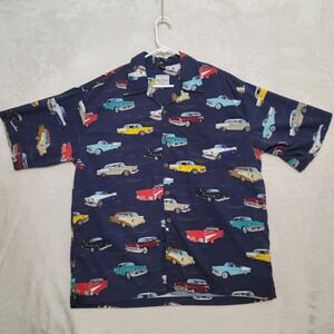David Carey Originals Men's Shirt Sz 2XL Car Design Short Sleeve Button Down